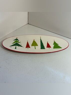 🛍️3/$30 TAG Christmas plate oval tree holiday platter